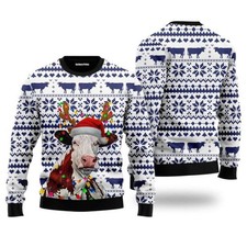 Cow Ugly Christmas Sweater Jumper For Men 038 Women