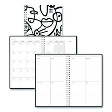 House Of Doolittle 212141 Planner Abstract Faces Black/White 11x7