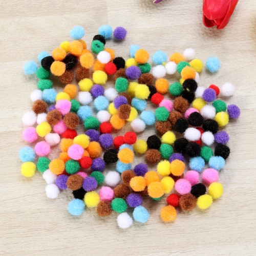 200 Pcs 10 Color Mixed Pack DIY Handmade Material Plush Ball Kindergarten Plush - Picture 3 of 12