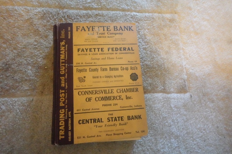 Connersville IN 1962 Polk's City Directory Very Nice (Read Delivery Below)