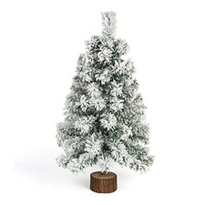 Table Top Artificial Christmas Tree, 2 Ft Small Mini Green Flocking Frost