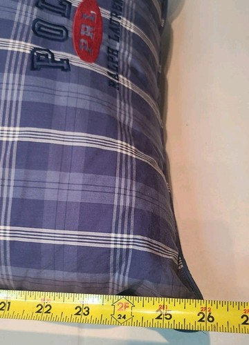 Polo Ralph Lauren Blue Tartan Plaid Standard Sz Throw Day Bed Pillow 26x17 - Picture 8 of 10
