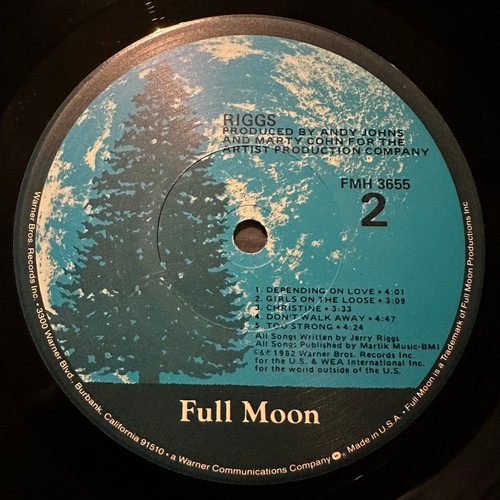 Riggs self-titled LP Vinyl Record 1982 Full Moon Hard Rock 38 Special Guitarist - Picture 4 of 4