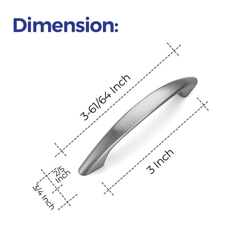 15 Pack 3 Inch Kitchen Cabinet Hardware Handles Satin Nickel Pulls Brushed Ni... - Picture 3 of 9