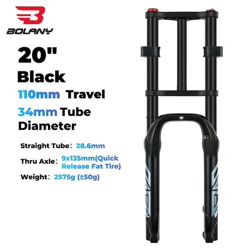 20 26*4.0inch Double Shoulder Snow E-bike Front Fork 110mm Travel Supension Fork - Picture 8 of 28
