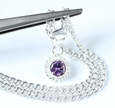 AGI Zertifiziert 1.16 Ct Rund Lila Diamant Solitär Anhänger