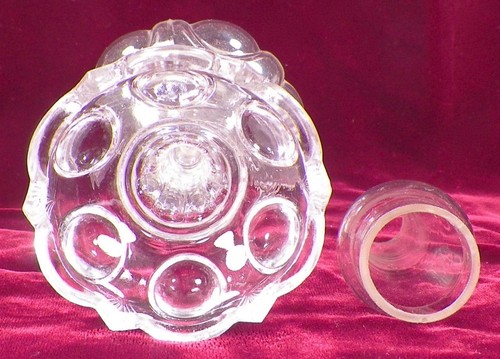 Miniature Lamp Kerosene Oil Daisy Clear Glass Butler Brothers EAPG 1912 Antique - Picture 5 of 5