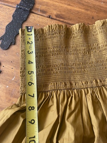 Neu Neu mit Etikett J. Crew gesmokte Taille Popeline Midi Rock Senfgelb Größe Medium M  - Bild 4 von 9