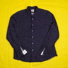 Vintage Paul Smith Polka Dot Navy Blue Shirt Long Sleeve Button Up XXL
