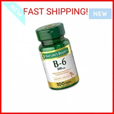 Nature's Bounty Vitamin B6 100mg Tablets - Supports Energy Metabolism & Nervous 