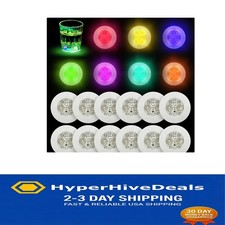 12 Pack LED Coaster Discs - Colorful RGB Lights for Stunning Drink Presentation