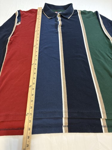 Vintage Chaps Ralph Lauren Rugby Shirt Herren LARGE rot blau schwarz grün gestreift - Bild 9 von 10