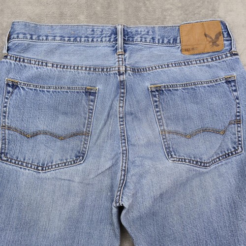 American Eagle Outfitters Jeans Mens 32x32 Original Straight Light Wash Blue Y2K - Picture 9 of 12