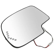 Mirror Glass Heated Turn Signal Driver LH Side for 2003-2007 Chevy GMC Cadillac