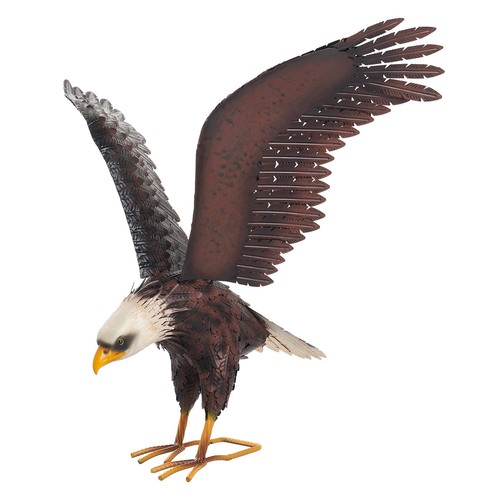 Bald Eagle Statue for Outdoor Garden | Metal Yard Art and Lawn Decoration - Picture 7 of 9