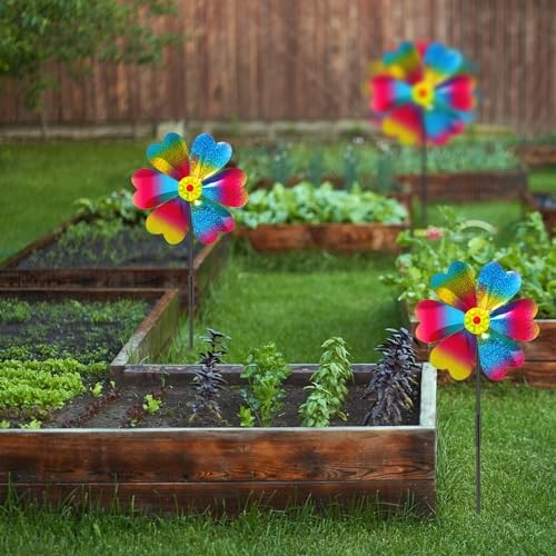 4PCS Wind Spinners for Yard and Garden Lawn Yard Decorations Pinwheels Sparkly - Picture 6 of 7