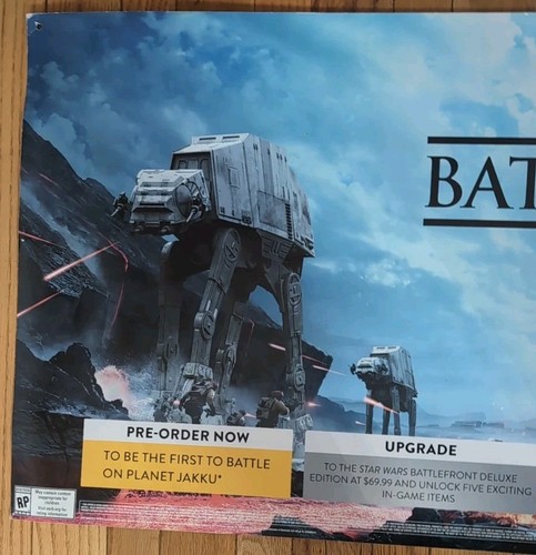 Star Wars Battlefront Original seltenes Display/ doppelseitig/ 52,5" L x 21,25" W - Bild 8 von 8
