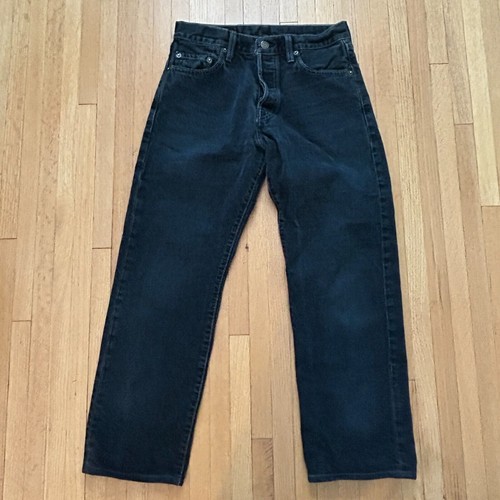 Vintage 90s Levi's 501 Jeans USA Straight Leg Black Denim 29x32 Actual (29x27) - Bild 4 von 12
