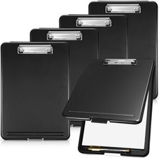 5 Pcs Clipboard with Storage Plastic Nursing Clipboard 9.5 x 13.5 Inch with L...
