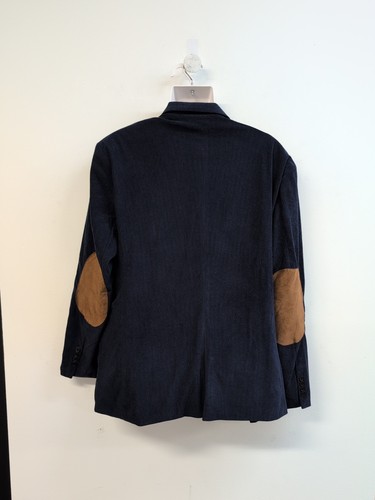 Classic Fit Corduroy Elbow Patches Sport Coat Mens Blazer Size 4XL Dark Blue - Picture 4 of 6