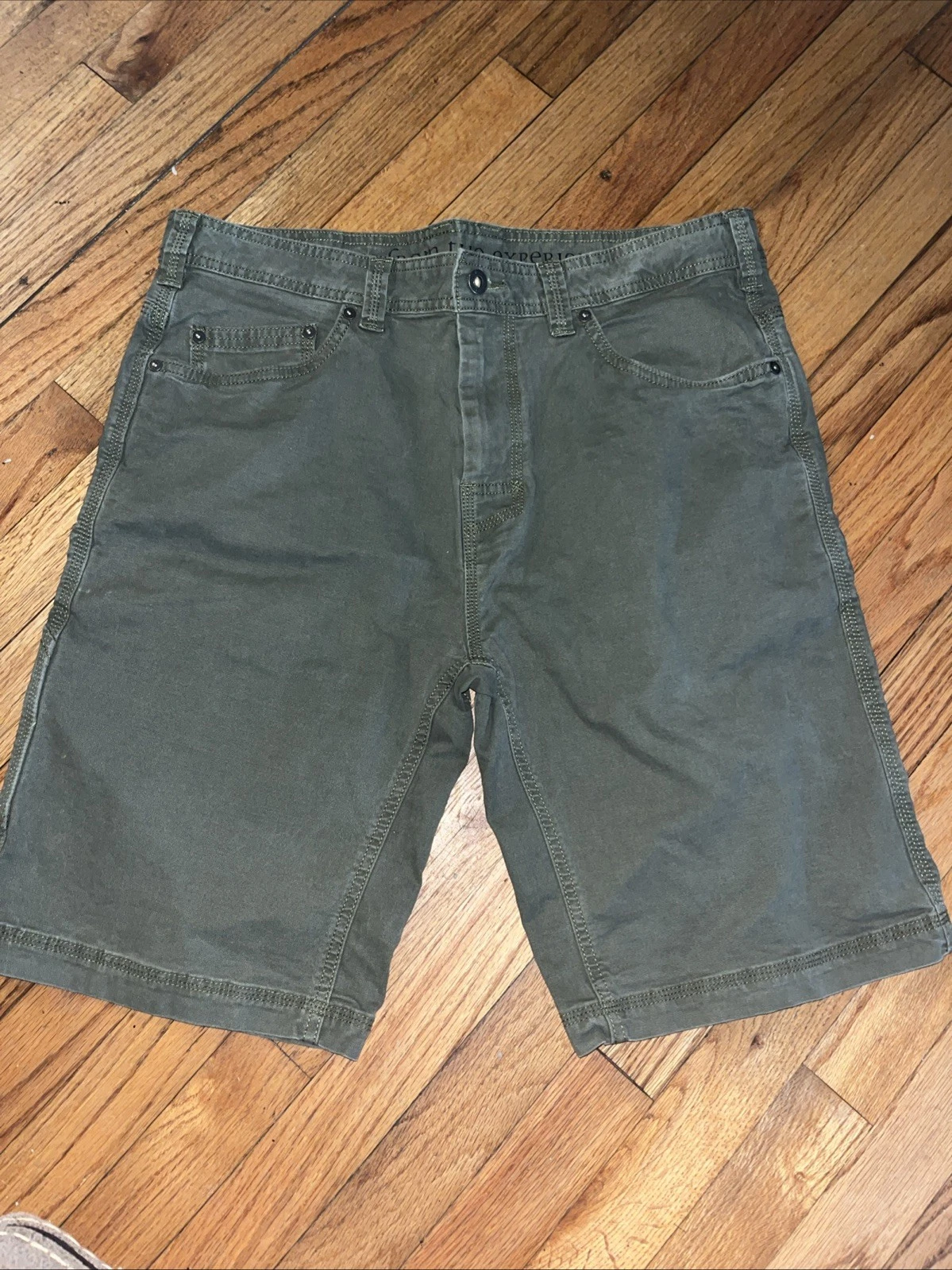 PrAna Shorts Mens Size 34 Cotton Green Hiking Outdoor Work Summer 11”