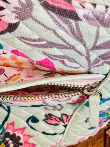 Vera Bradley Iconic Hipster Women's Crossbody Bag, Mint Flowers - Picture 10 of 11