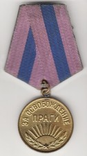 Russia WARTIME MEDAL For the Liberation of PRAGUE at Original Bar with Ribbon