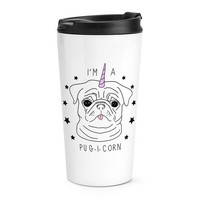 I'm A Pugicorn Stars Reise Becher Tasse Mops Einhorn Hund Welpe Lustig Thermo