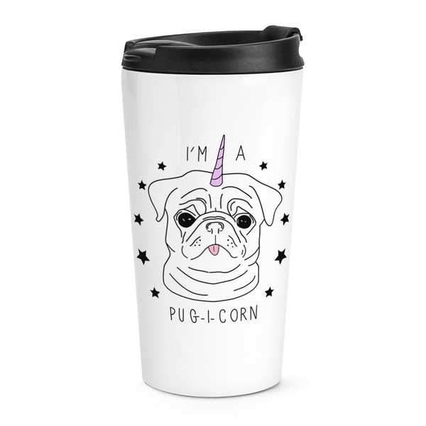 I'm A Pugicorn Stars Reise Becher Tasse Mops Einhorn Hund Welpe Lustig Thermo-image