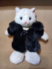 Rare vintage Russ Berrie Jennifer White cat plush Stuffed Animal Blue Eyes