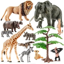 12PCS Realistic Safari Animals Figures Learning Toys Set, Large African Anima...