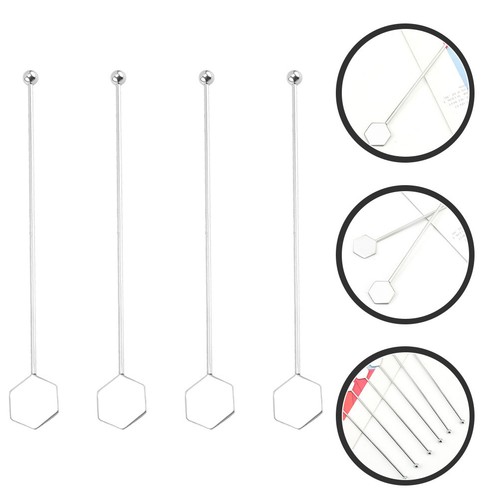  4pcs Metal Stirring Sticks Decorative Juice Stirrers Reusable Cocktail Stirring - Picture 8 of 12