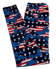 LuLaRoe Leggings OS One Size Patriotic FLAG Camouflage USA CAMO Military STARS