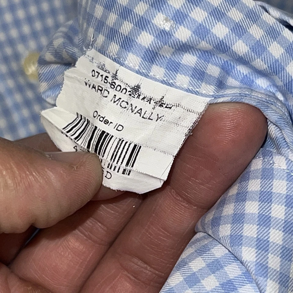 Vintage Brooks Brothers Makers Shirt Mens Large Blue Plaid Preppy Classiccore - Image 4 of 4