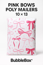 Pink Bows Designer Poly Mailers 10x13 Cute Boutique Shipping Bags Seal Self