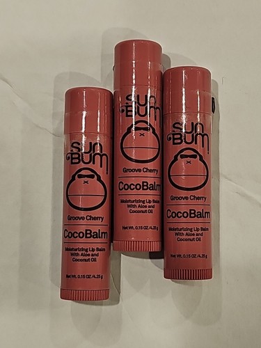 3 SUN BUM Groove Cherry CocoBalm Feuchtigkeitsspendender Lippenbalsam Aloe Kokosöl VERSIEGELT - Bild 1 von 6