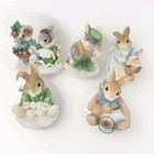 Vtg 1995-98~My Blushing Bunnies Figurines~Christmas Winter~Mom~Lot of 5