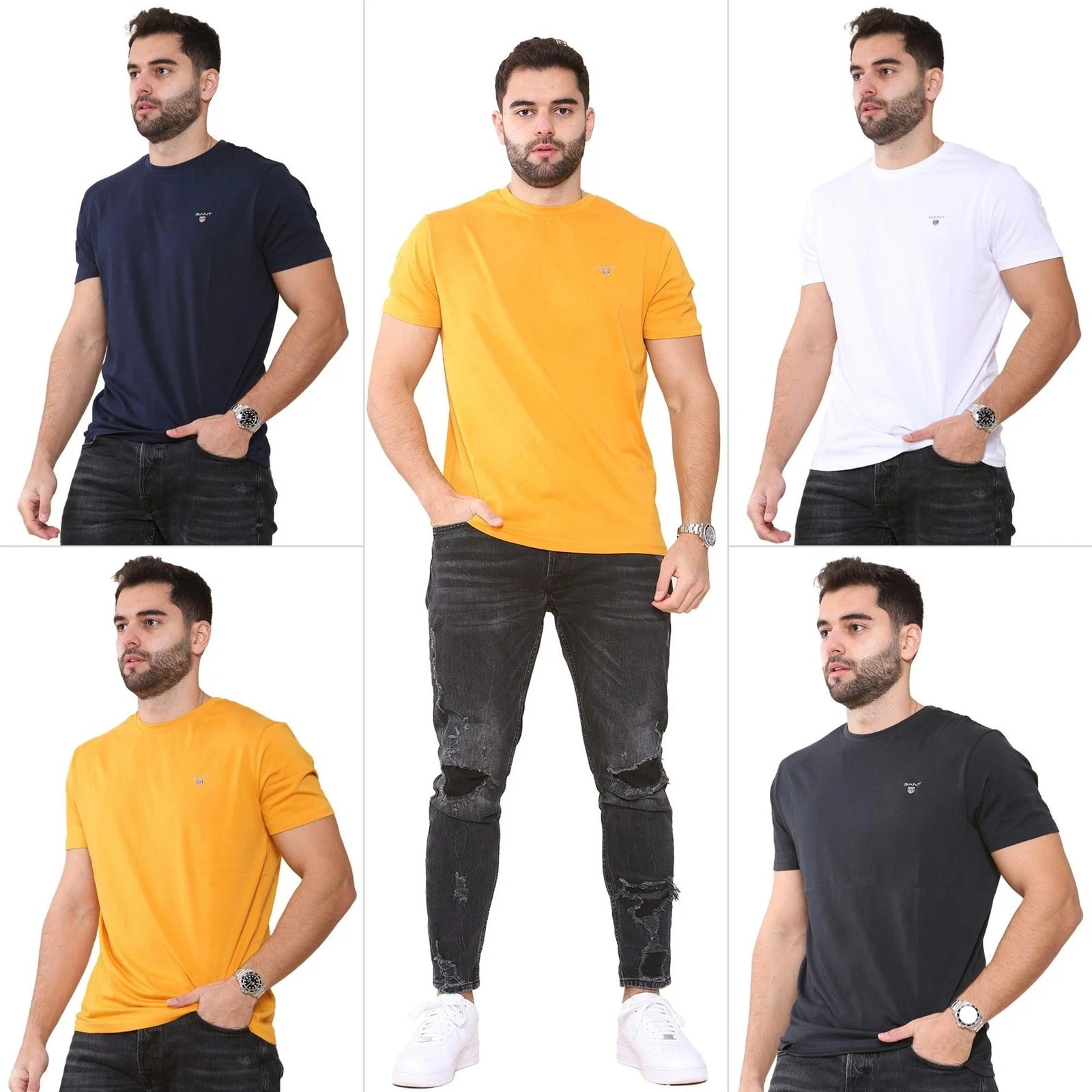 Gant Mens Cotton T Shirts Casual Short Sleeve Tee Crew Neck Top UK Size S-3XL