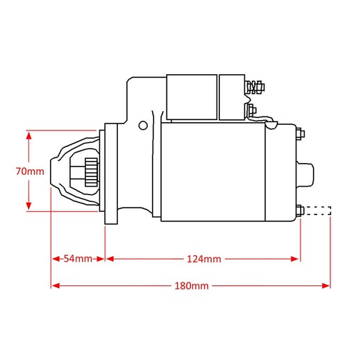 12V Starter Motor For Kubota Lawn Tractor T1460 T1560 T1460-40 T1560-40 T1560-44 - Picture 2 of 7