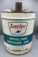 VINTAGE ADVERTISING  Sinclair Dino Opaline Motor Oil 5 Gallon Can