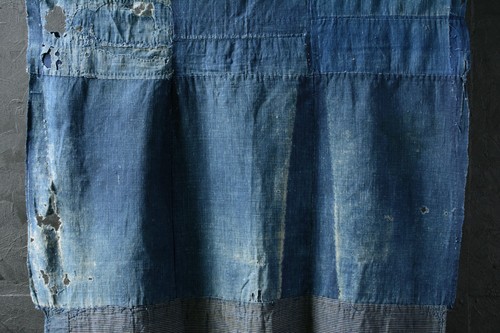 Japanese Fabric Cotton Vintage Kimono Antique Indigo Blue RANRU 65.4"/KIJ89/450 - Picture 3 of 10