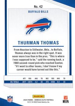 Thurman Thomas 2024 Donruss Elite - #42 - Buffalo Bills - Picture 2 of 2