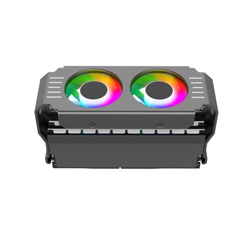 Nowa chłodnica RAM Dual 120MM Wentylator chłodzący Obsługa ARGB do komputera DDR 3/4/5 Pamięć - Zdjęcie 3 z 11