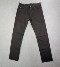 Levis 502 Jeans Mens 30x32 Black Premium Tapered Fit Stretch Classic Denim
