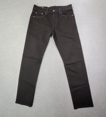 Levis 502 Jeans Mens 30x32 Black Premium Tapered Fit Stretch Classic Denim