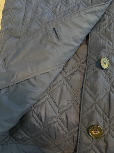 EUC! Women's Lands' End Button Down Quilted Jacket - Size 2X Navy Blue - Picture 6 of 8