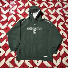 Vintage Michigan State Nike Center Swoosh Hoodie Youth XL As Is Worn