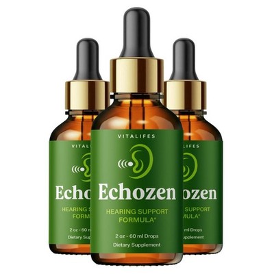 (3 Pack) Echozen Ear Health Support Drops Natural Echo Zen Vitamin 90 Servings