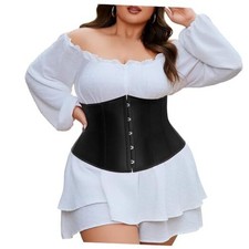 Underbust Corset for Women Plus Size Corset Lace Up Bustier for Large Black