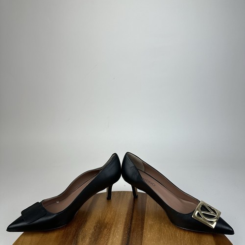 Valentino by Mario Doria Damen-Pumps schwarz Leder spitz zulaufend Größe 10 M - Bild 5 von 11